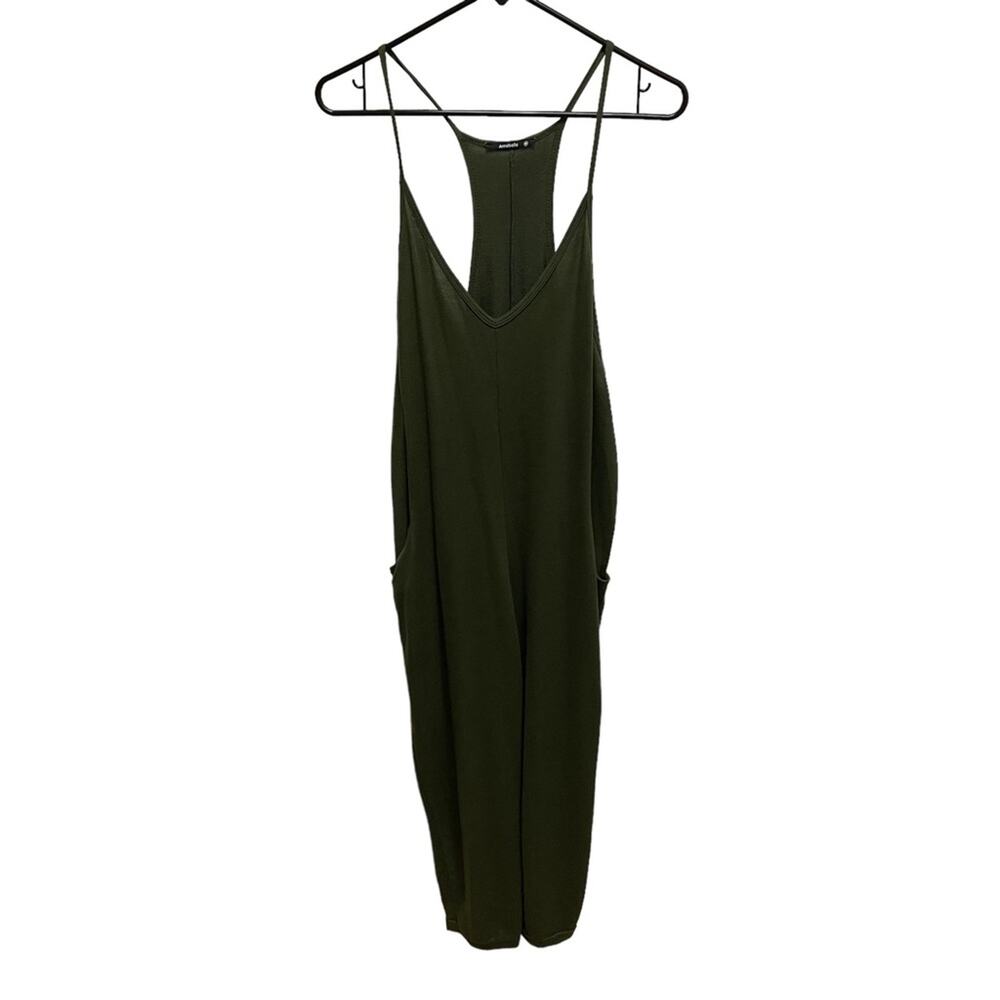 Annabelle Army Green Racerback Spaghetti Strap Jumpsuit Medium